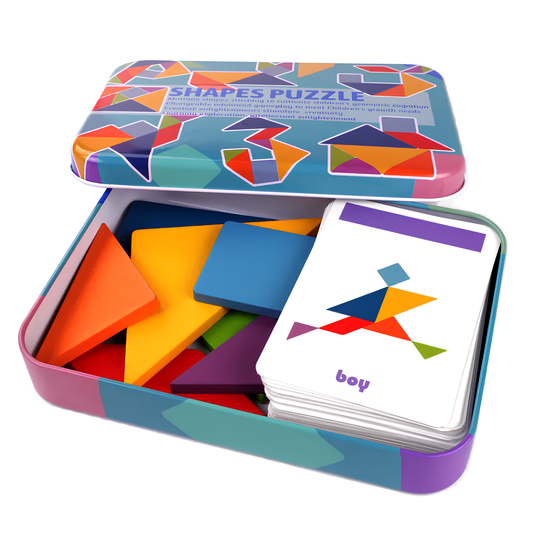 Puzzle en bois Montessori tangram formes enfants
